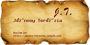 Jánosy Terézia névjegykártya